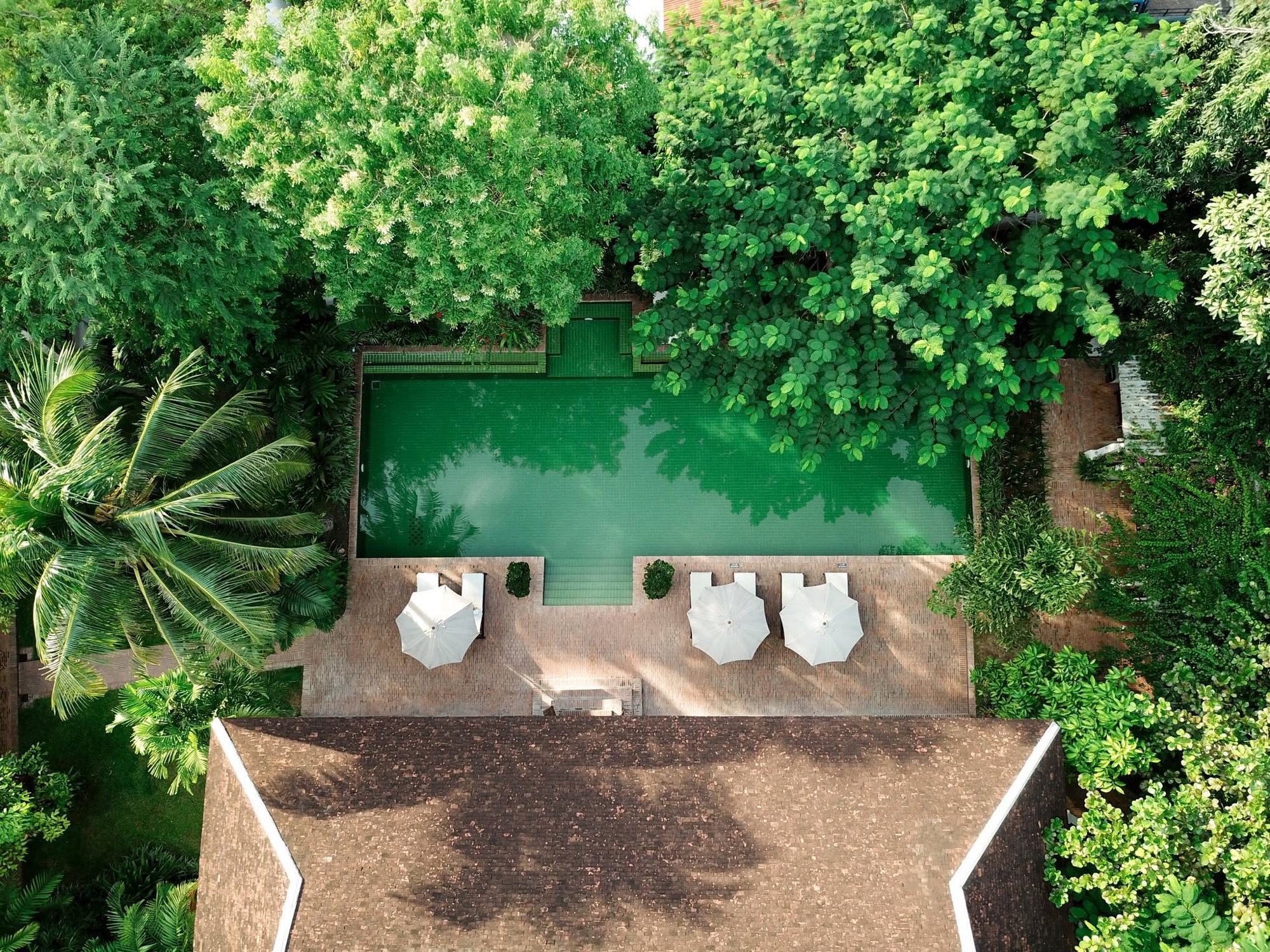Piscine de la Satri House au cœur d’un jardin tropical, Luang Prabang
