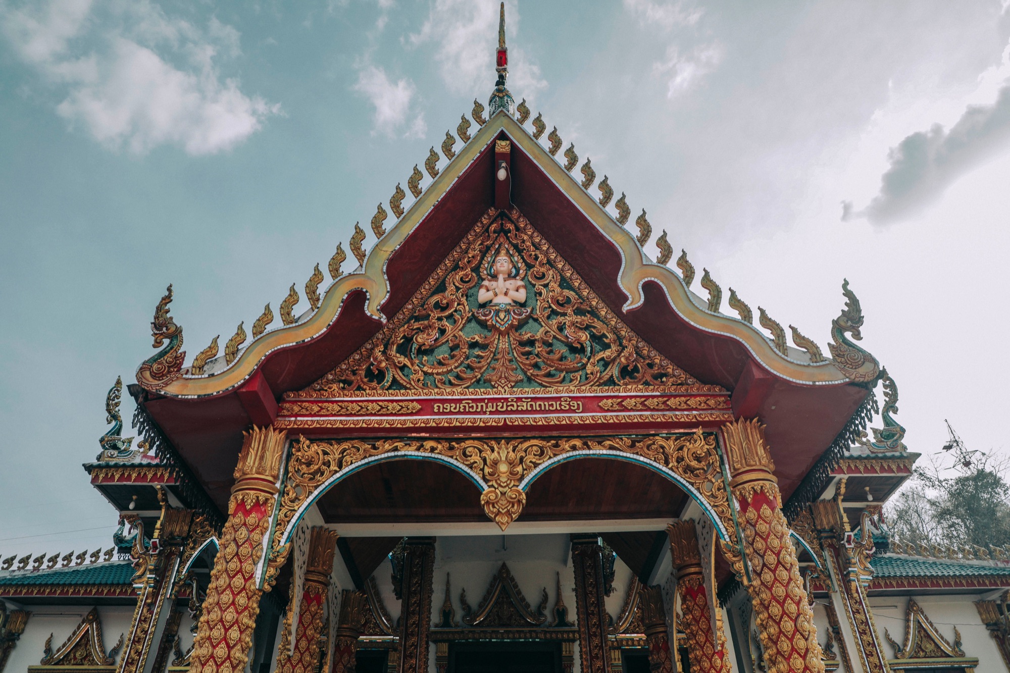 Temple de Vientiane au crépuscule